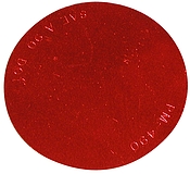 Round Microprism Reflector, Red, 2-7/8" Dia W/Adhesive Back